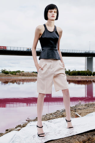 REFLECTANCE PLEAT SHORTS IN NUDE